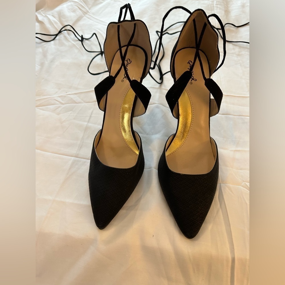Nine West black heels gladiator style size 10 NWOT